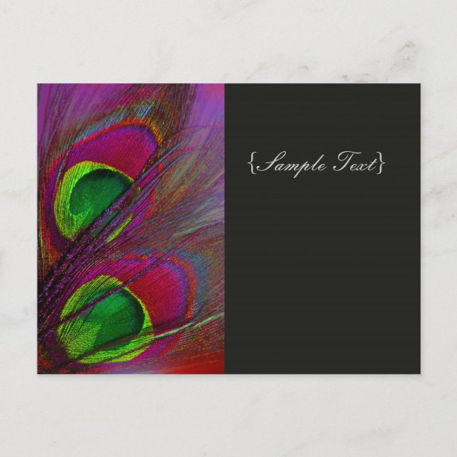 PixDezines Psychedelic Peacock, Customize It! Postcard (Front)