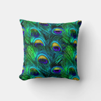 PixDezines psychedelic peacock/diy background Throw Pillow