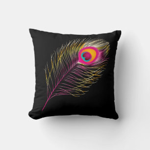 PixDezines psychedelic peacock/diy background Throw Pillow