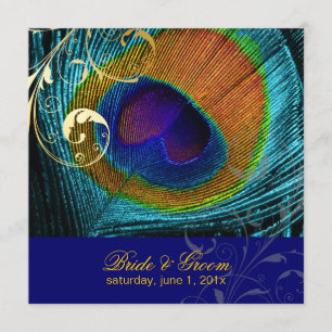 PixDezines psychedelic peacock eye/cobalt blue Invitation