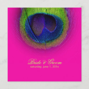 PixDezines psychedelic peacock eye/hot pink Invitation