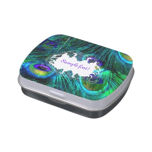 PixDezines psychedelic peacock feather Candy Tin (Side)