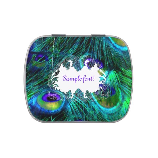PixDezines psychedelic peacock feather Candy Tin (Top)