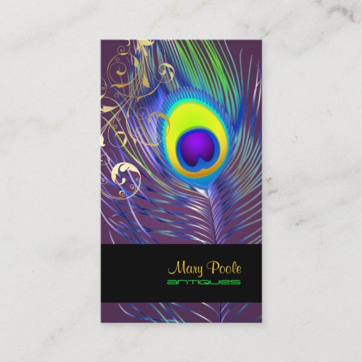 Customizable PixDezines psychedelic peacock+filigree swirls Business Cards