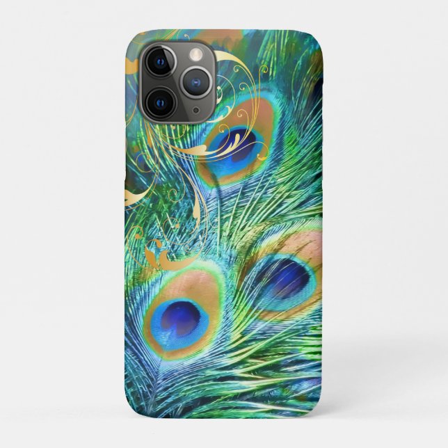PixDezines Psychedelic Peacock+filigree swirls Cas Case-Mate iPhone Case (Back)