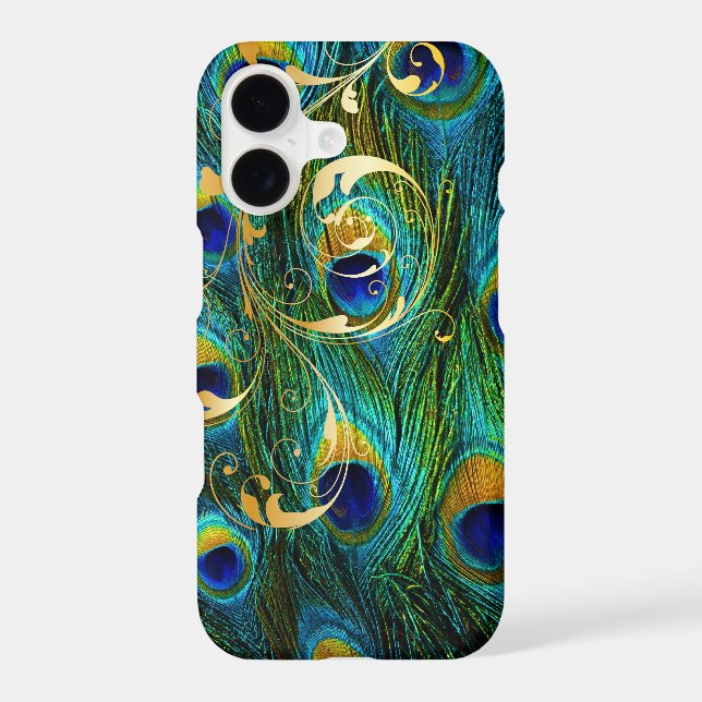 PixDezines Psychedelic Peacock+filigree swirls Case-Mate iPhone Case (Back)
