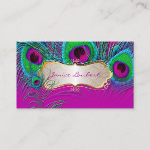 PixDezines PSYCHEDELIC PEACOCK+GOLD TRIMS LABEL Business Card