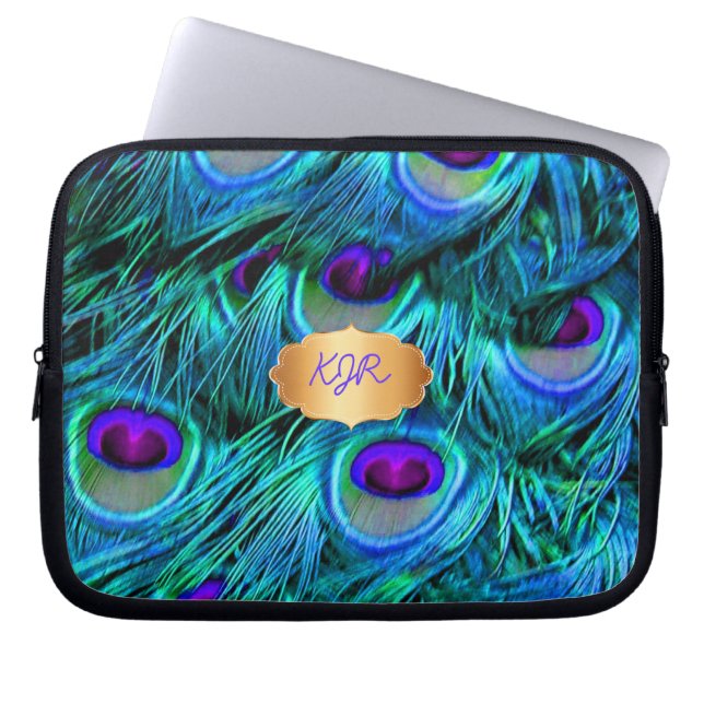 PixDezines Psychedelic Peacock Laptop Sleeve (Front)