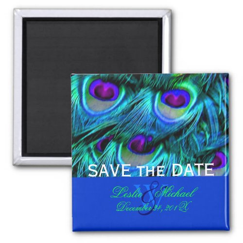 PixDezines Psychedelic Peacock Save the Date Magnet