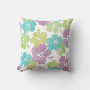 PixDezines purpl hibiscus leis/diy background Throw Pillow