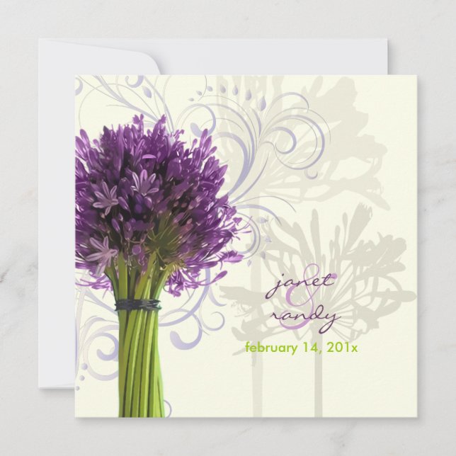 PixDezines Purple Agapanthus/DIY background color Invitation (Front)