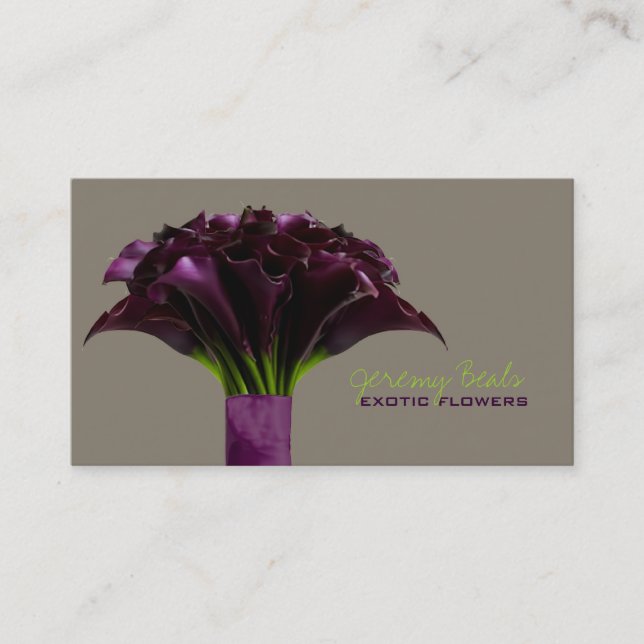PixDezines purple calla/diy background color Business Card (Front)