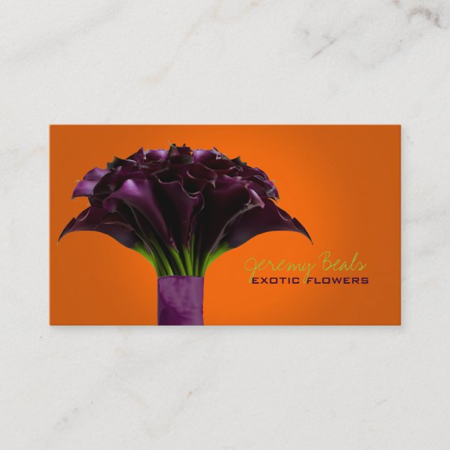 PixDezines purple calla/diy background color Business Card (Front)