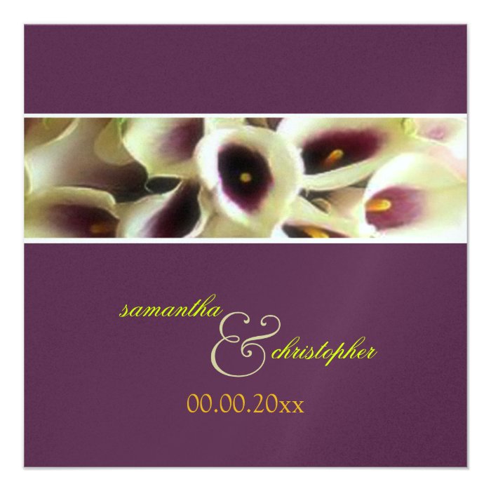 PixDezines purple calla lilies/diy color Personalized Announcement