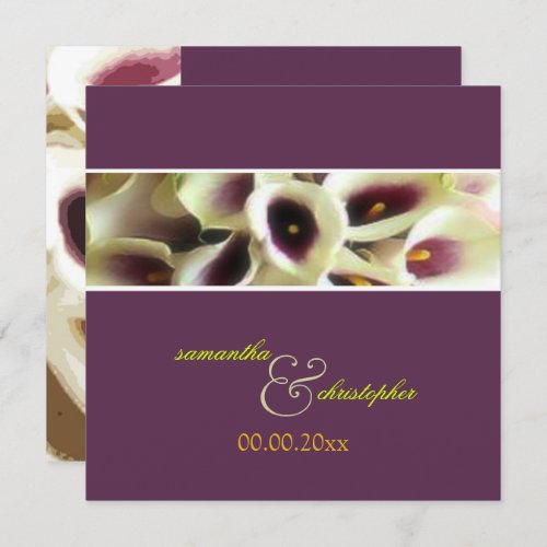 PixDezines purple calla liliesdiy color Invitation