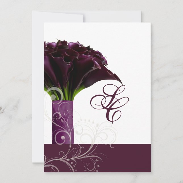PixDezines purple calla lilies/diy Invitation (Front)