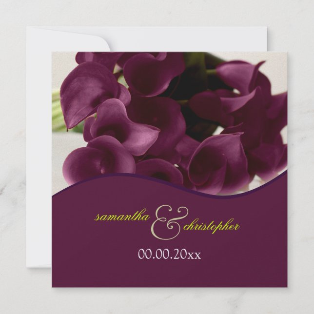 PixDezines purple calla lilies/diy Invitation (Front)