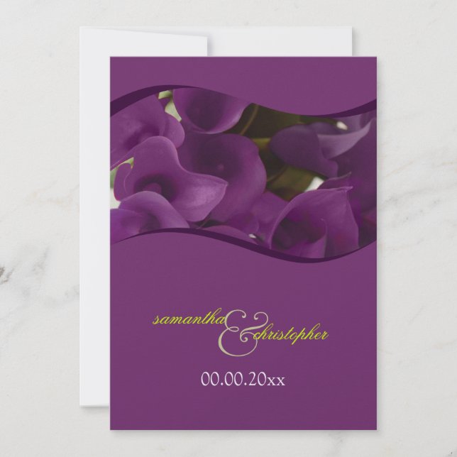 PixDezines purple calla lilies/diy Invitation (Front)