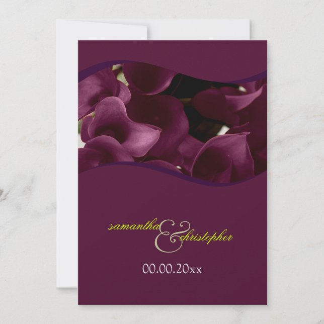 PixDezines purple calla lilies/diy Invitation (Front)
