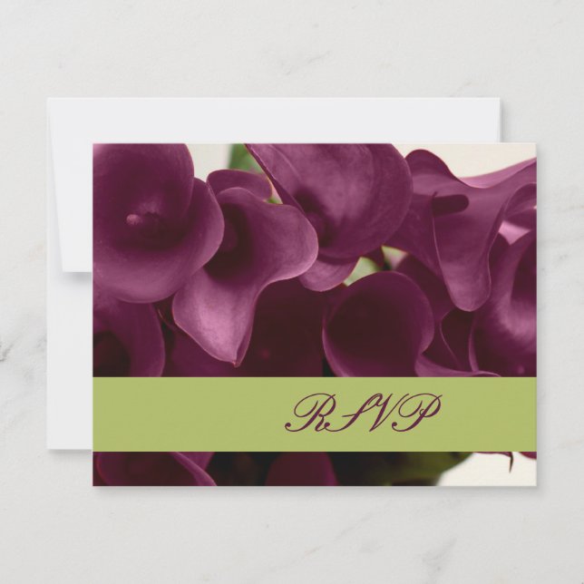 PixDezines purple calla lilies/diy RSVP Card (Front)