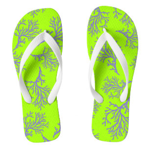 PixDezines purple corals/DIY colors Flip Flops