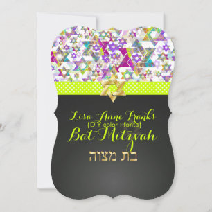 PixDezines purple/DIY color/Zebra/Bat Mitzvah Invitation