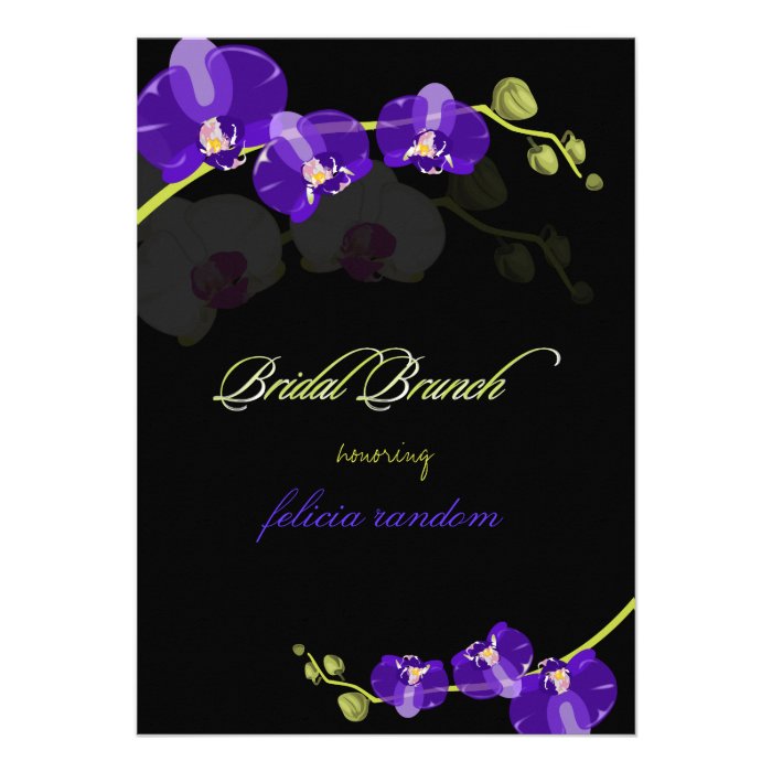 PixDezines purple orchid/bridal/diy background Personalized Invitation