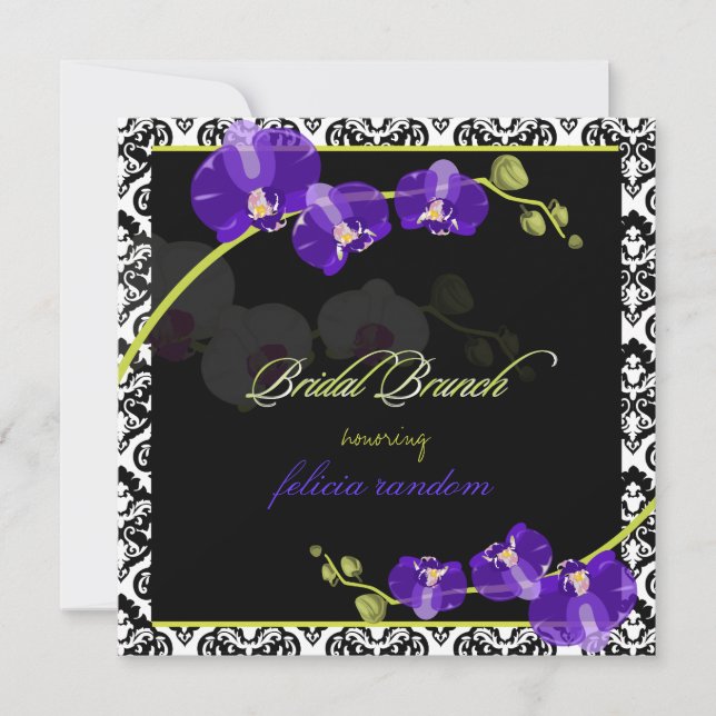 PixDezines purple orchid/bridal/diy background Invitation (Front)