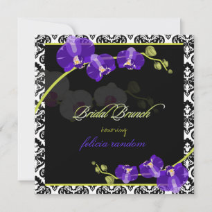 PixDezines purple orchid/bridal/diy background Invitation