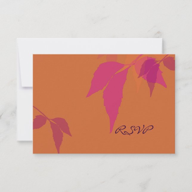 PixDezines purple+pink autumn RSVP Card (Front)
