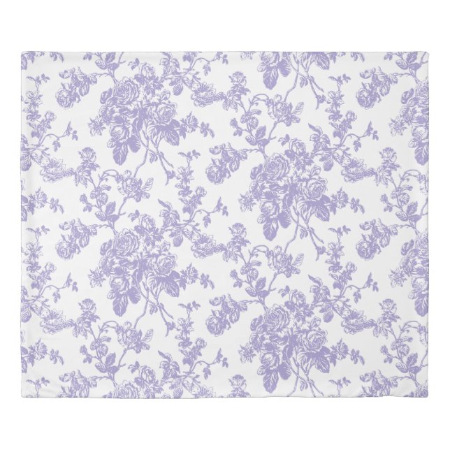 PixDezines Purple Roses Toile/DIY background Color Duvet Cover (Front)