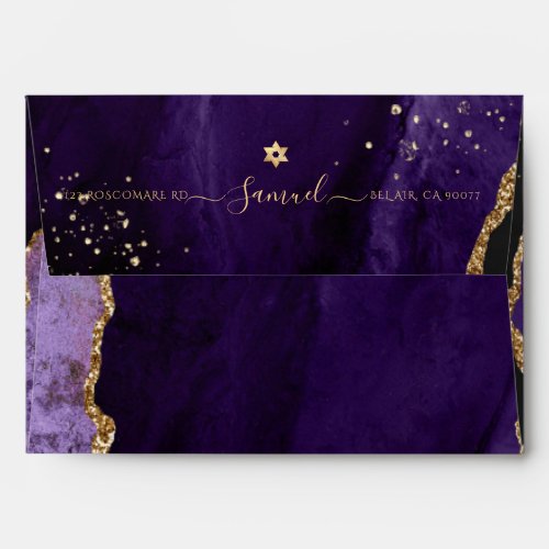 PixDezines Purple Watercolor Agate Envelope