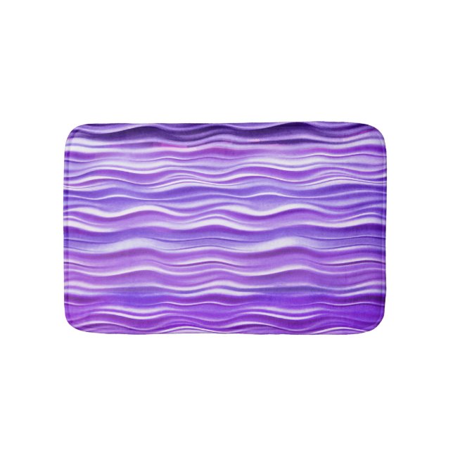 PixDezines Purple Waves Bathroom Mat (Front)