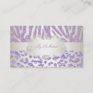 PixDezines purple zebra/leopard Business Card