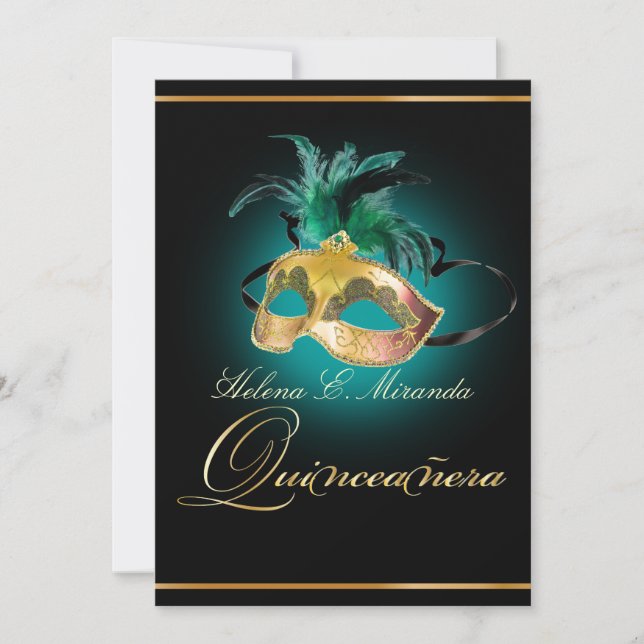 PixDezines Quinceanera/teal/DIY color!! Invitation (Front)