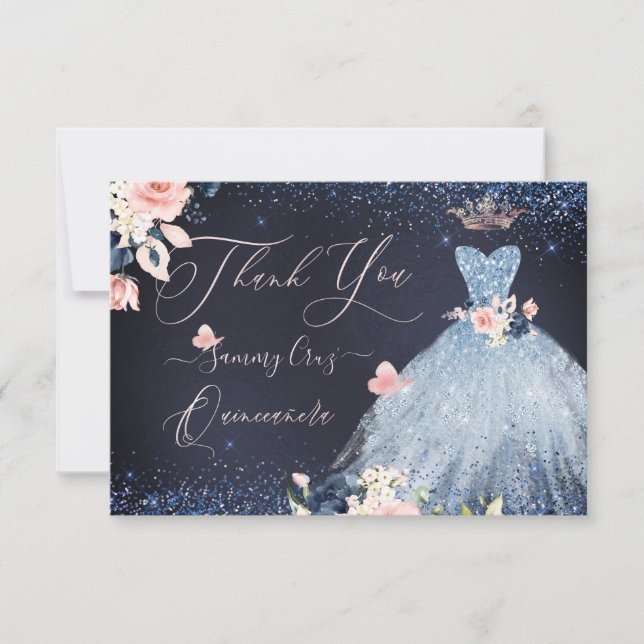 PixDezines Quinceanera Thank You Card (Front)