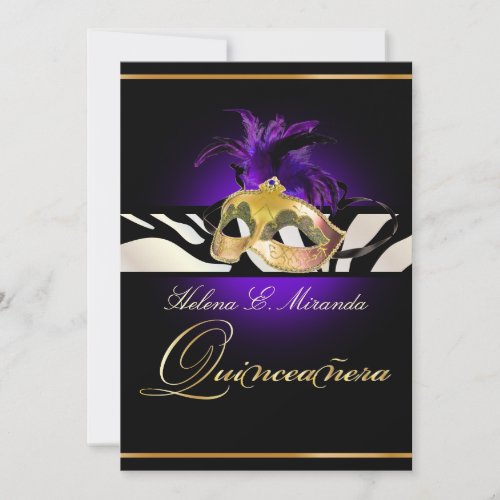 PixDezines QuinceneraPurple ZebraDIY color Invitation