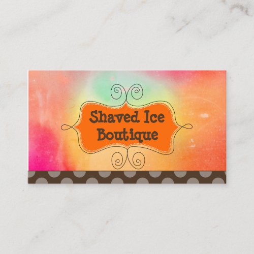 PixDezines Rainbow Shaved Ice  Polka Dots Business Card