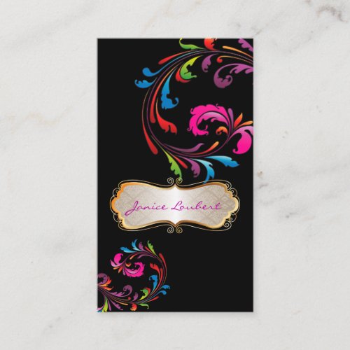 PixDezines Rainbow Swirls Business Card