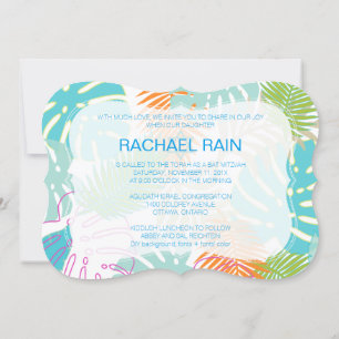 PixDezines rainforest bat mitzvah/luau Invitation