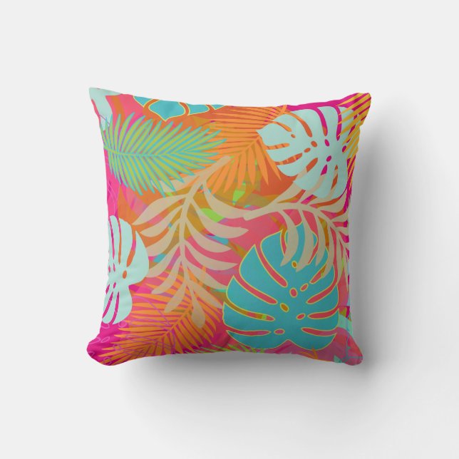 PixDezines rainforest/monstera/diy background Throw Pillow (Front)