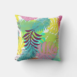 PixDezines rainforest/monstera/diy background Throw Pillow