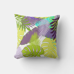 PixDezines rainforest/monstera/diy background Throw Pillow