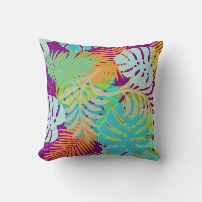 PixDezines rainforest/monstera/diy background Throw Pillow (Front)