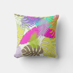 PixDezines rainforest/monstera/diy background Throw Pillow