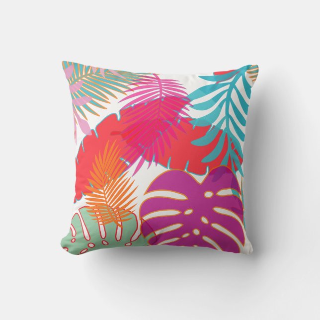 PixDezines rainforest/monstera/diy background Throw Pillow (Front)