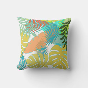 PixDezines rainforest/monstera/diy background Throw Pillow