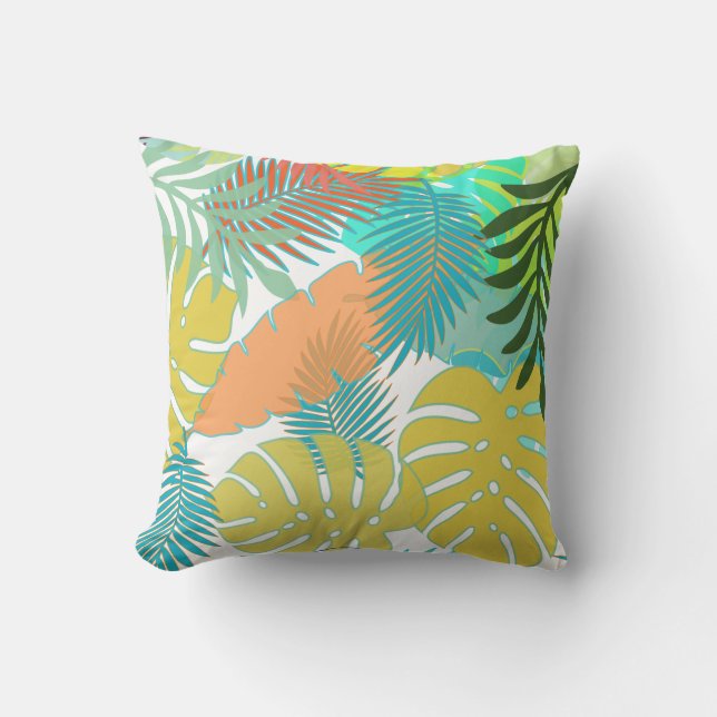 PixDezines rainforest/monstera/diy background Throw Pillow (Front)