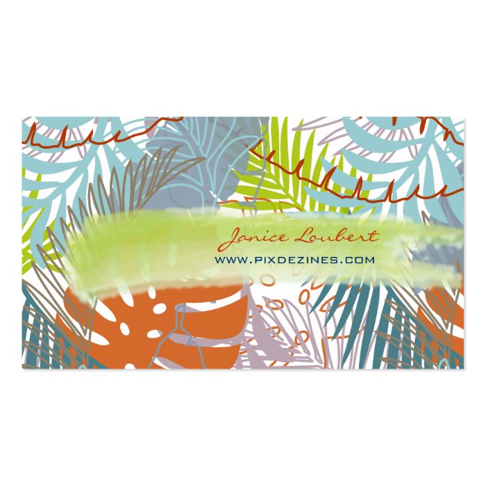 PixDezines rainforest/tropical leaves/DIY color Business Card Templates