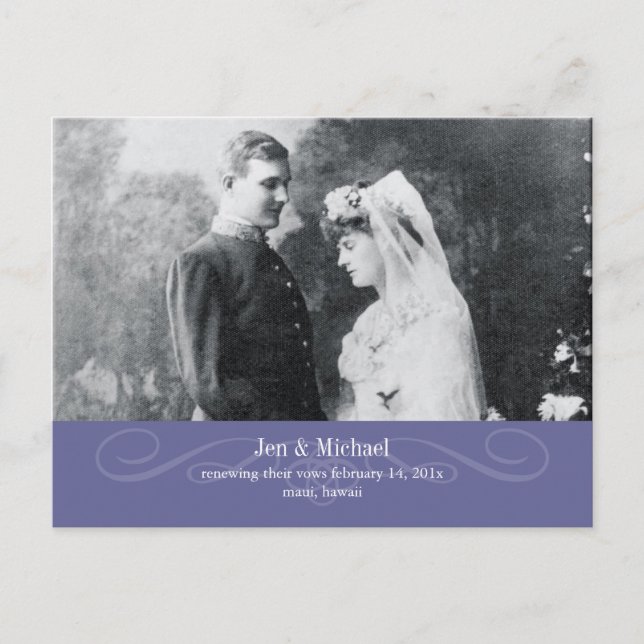 PixDezines Re-newing Vows, save the date/DIY Announcement Postcard (Front)
